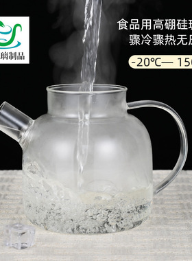 空盒子竹盖凉水壶防爆玻璃冷水壶耐热高硼硅果汁扎壶多功能冷萃冷
