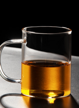 空盒子耐热玻璃杯带把玻璃马克杯水杯绿茶茶杯杯子家用办公耐高温