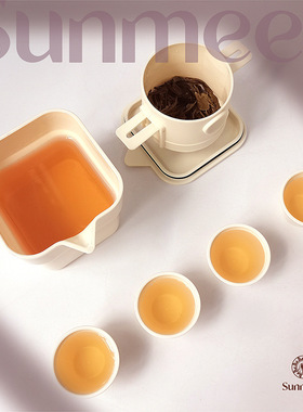 空盒子便携式旅行水杯套装功夫茶杯露营下午茶具4件套迷你户外茶