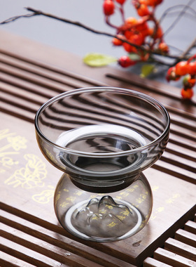 空盒子高硼硅玻璃茶漏 观山造型茶隔滤网漏斗茶水分离泡茶器茶叶
