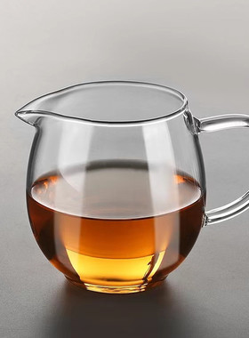 空盒子玻璃公道杯高硼硅分茶器大号家用茶海杯加厚玻璃公道杯耐高