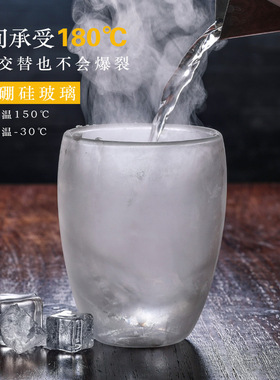 空盒子高硼硅隔热玻璃杯蛋形创意咖啡杯子家用隔热透明水杯双层通