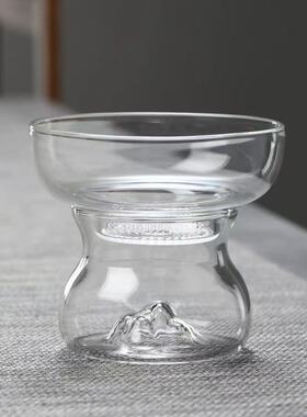 空盒子激光打孔玻璃茶漏茶滤过滤器茶水分离器茶具配件观山耐热高