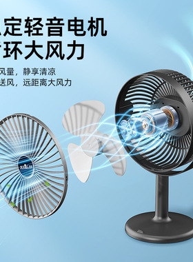 空盒子桌面风扇带氛围灯办公室家用便携台式小风扇学生宿舍充电风