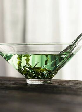 空盒子高硼硅玻璃碗泡茶干泡碗玻璃斗笠杯煮茶碗白茶绿茶花茶茶具