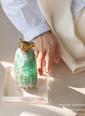 Spatio重磅渐变绿萤石金鹊栖瑞