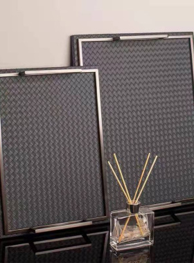 现代简约轻奢编制皮革长方形托盘摆件北欧样板间客厅茶几卧室收纳