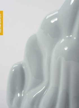 陶瓷假山书靠摆件新中式书架办公室客厅玄关样板间室内软装装饰品