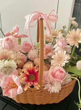 5个装，月子鸡蛋篮手提花篮月子鸡蛋花篮野餐篮水果篮厂家柳元素