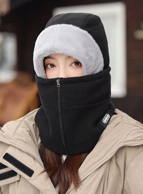 帽子女冬季骑行电动车保暖神器防风面罩围脖一体头套护耳雷锋帽男