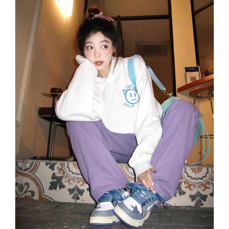 新款爆款宽松高级感超好看连帽上衣