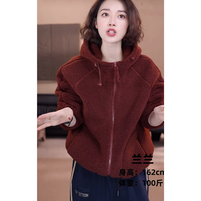 2025年冬季新款洋气时尚连帽颗粒绒奥粒绒外套休闲加厚保暖上衣女,淘宝优惠券,粉丝福利购,淘宝优惠卷