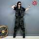 ໂສ້ງ Harem pants floral camouflage vest denim suit