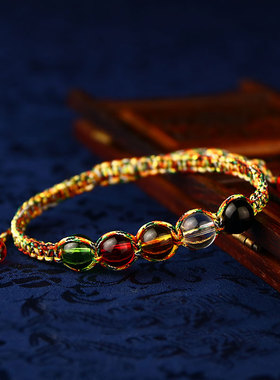 极速2024年太岁m化手链红绳龙兔牛羊狗年五彩绳手工编织手串民族