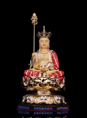 极速台湾鎏金纯铜娑婆三圣观音菩萨佛像家居供奉摆U件地藏王释迦