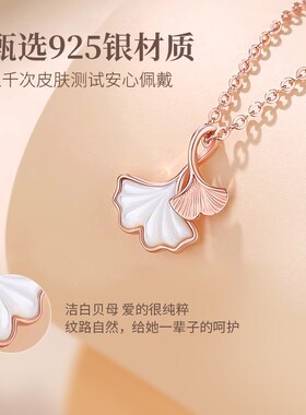 三生有幸999纯银项链女款2024新款轻奢小众锁骨链吊坠圣诞节礼物