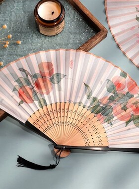 马面裙配饰古风扇子折扇女学生霸气仙气刺绣流苏古代男汉服手持舞