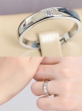 假戒指结婚一对婚礼仪式用男女钻戒活口可调节婚戒求婚纱拍照道具