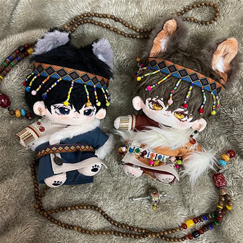20cm娃衣棉花娃娃衣服藏服套装毛绒玩偶配饰挂件民族风公仔服装 - 图2