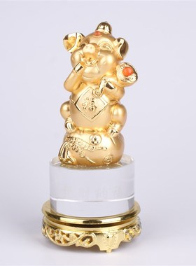 金猪送福摆件金属百财猪定制礼品单位年终纪念品猪年发客户礼品