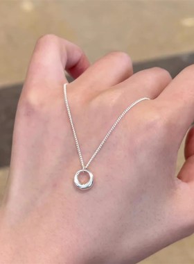 迟慢慢  几何圆圈项链极简风休闲颈链轻奢高级感锁骨链精致吊坠女