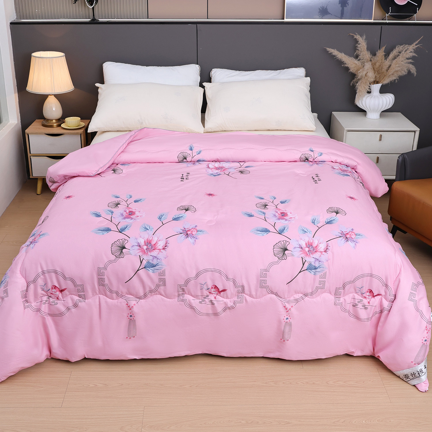 【厂家亏本清仓】纯手工正宗双宫茧桑蚕丝被高档四季被芯含被套-C