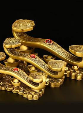 真黄铜如意饰品家居装饰工艺品客厅入口电视柜办公室礼品公司