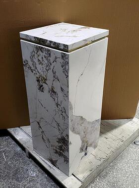 简约轻奢岩板底座摆件别墅玄关客厅落地高档装饰立柱创意摆台基座