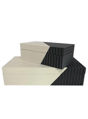 现代拼色首饰盒软装饰品新中式样板房卧室妆台衣帽间飘窗收纳摆件