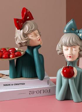 北欧轻奢玄关蝴蝶结女孩摆件卧室装饰客厅网红摆设乔迁结婚送礼物