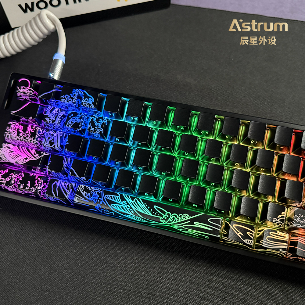 Wooting60he+键盘满改浮世绘黑改装磁轴键盘80he正品顺丰包邮v2 - 图0