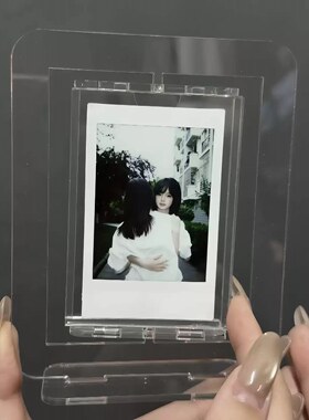 闺蜜拥抱拍立得旋转相框透明亚克力插卡立牌情侣纪念照片展示摆台