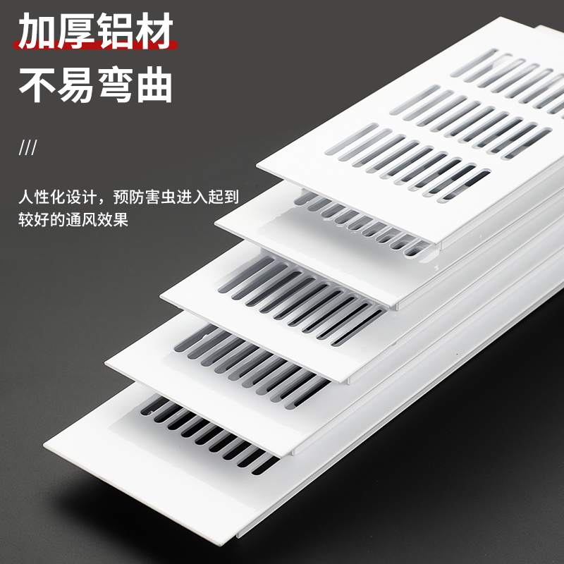 燃气表柜门透气孔格栅板长方形加厚铝合金透气网整体橱柜散热通风 - 图1