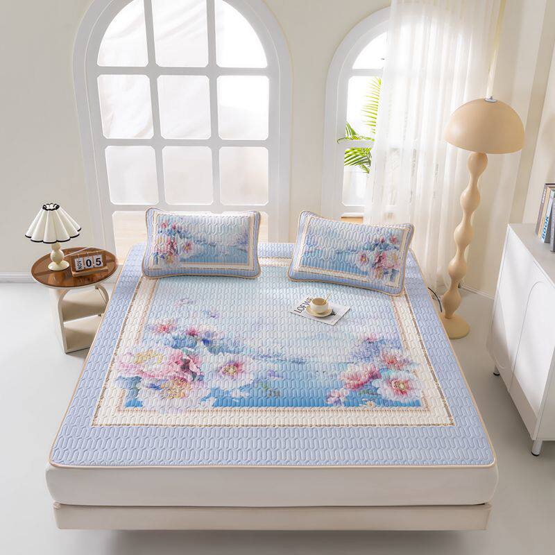 mm新款加厚天然乳胶凉席三件套床笠款乳胶凉席平铺款