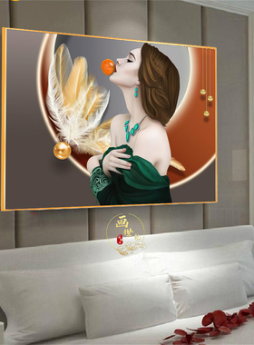 现代简约美女装饰画卧室客厅