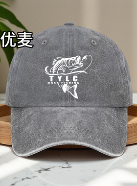 钓鱼主题棒球帽户外男女百搭鸭舌帽休闲运动遮阳帽子男款潮流防晒