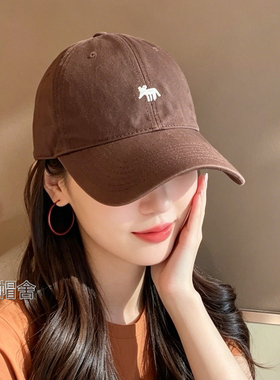 明星同款刺绣棒球帽男女四季网红大帽檐软顶帽子显脸小遮阳鸭舌帽