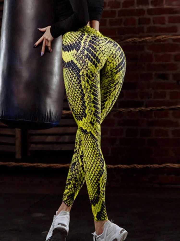 Snake print fitness base yoga pants 蛇纹印花健身打底瑜伽裤女 - 图2