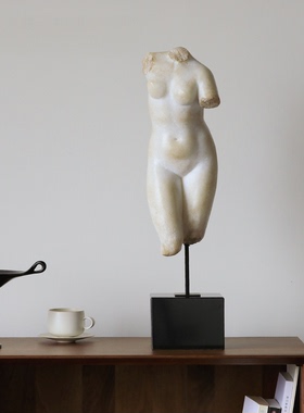 艺术人体雕塑小众高级感维纳斯半身像摆件客厅桌面装饰中古风摆设