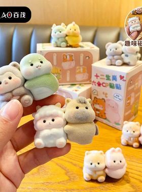 贴六合十二生肖树脂植绒摆件摆件