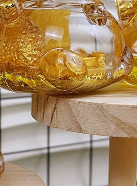 爆闪金豆豆可爱风流沙招财猫入油网红黄金发财金砖潮玩大摆件