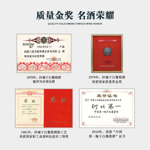 长城酿造沙城【东方龙珠】龙眼干白葡萄酒11.5度750ml礼盒装 - 图2