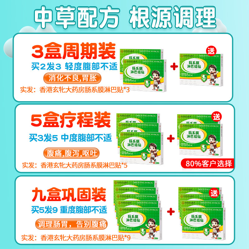 肠系膜淋巴结炎贴儿童专用肚子疼恶心呕吐腹痛肠胃肚脐贴,淘宝优惠券,粉丝福利购,淘宝优惠卷