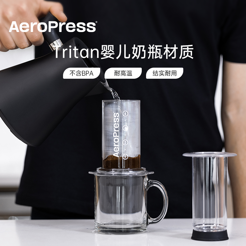 Aeropress爱乐压透明版咖啡机户外便携式手冲咖啡壶套装手动萃取 - 图1