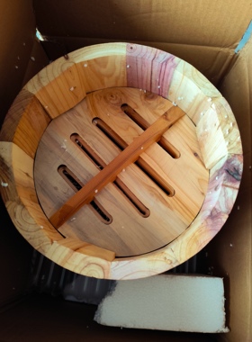 (红豆杉木制作)蒸饭木桶家用超大号手工木桶正宗红豆杉木蒸饭桶