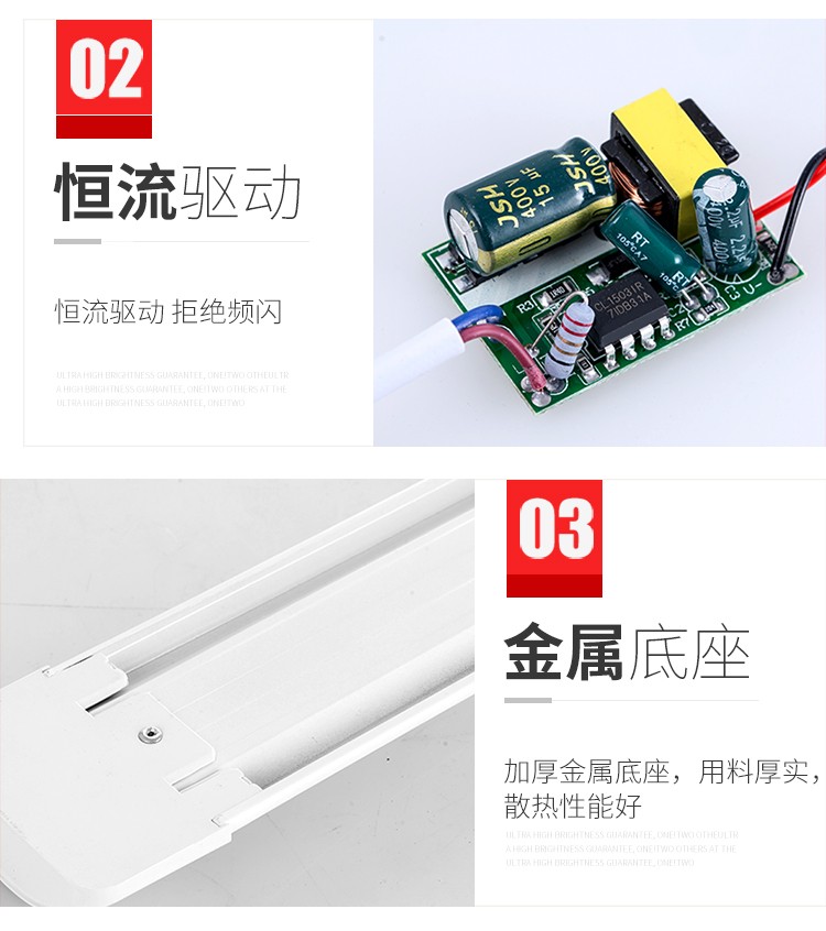 三防led长条灯净化灯家用超亮一体化日光灯管led灯商用条形支架灯-图1