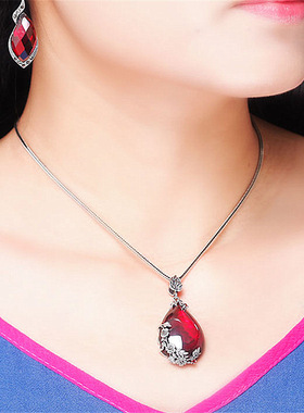 钻石之乡河南商丘泰银黑红绿玉髓吊坠项链复古饰品首饰红石a2599