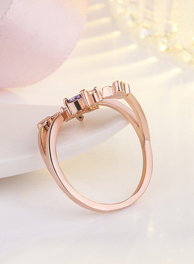 钻石之乡河南商丘金嘉华热卖时尚锆石欧美创意蝴蝶开口戒指 a0156