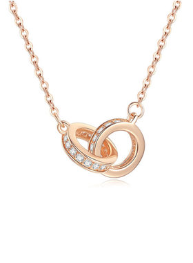 河南钻石百搭莫比乌斯环轻奢2024年新款玫瑰金吊坠女圆环锁a2550