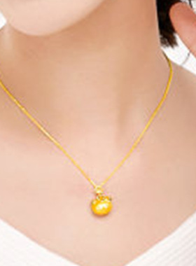 钻石之乡河南商丘时尚镀卡通皇冠猫吊坠项链 越南沙面金可爱a0075